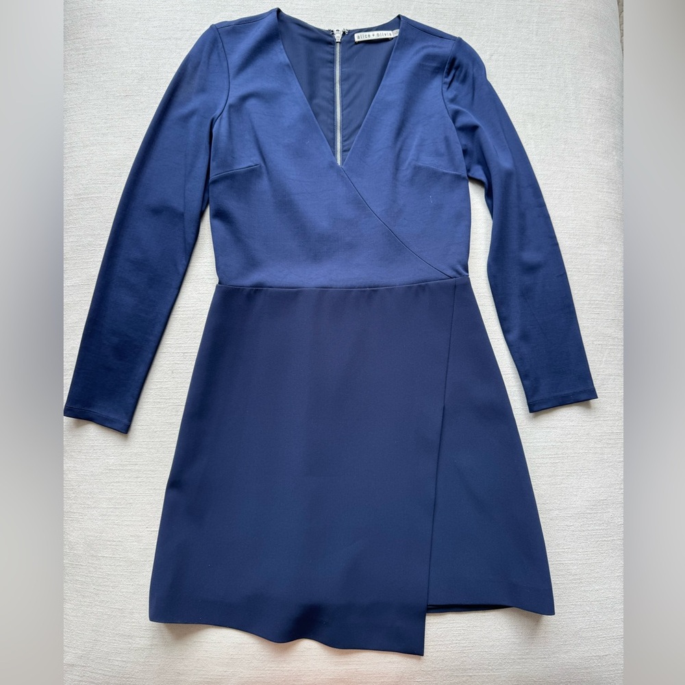 Alice + Olivia Deep Blue Long Sleeve Dress
